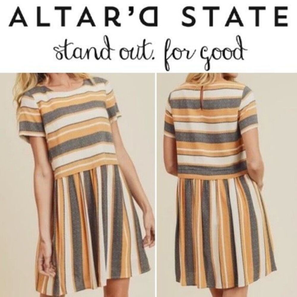 Womens Altard State Amayah Harvest Striped Fit & Flare Dress - Sz S
